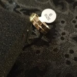 Women's yellow stainless steel ring size 6